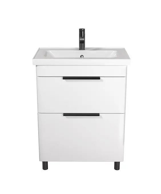Тумба Мойдодир Iris 65 з умивальником Fenova 65 підлогова Білий - фото 4