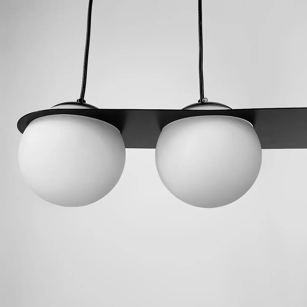 Подвесная люстра в сферических мотивах с тремя плафонами Ст. 921/3 BK+WT | Line F - фото 4
