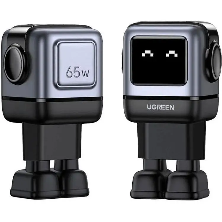 Зарядний пристрій 3xUSB 65W (2xUSB-C+USB-A) Gan Robot tech Fast Charger Сірий CD361 Ugreen (25685B) - фото 6