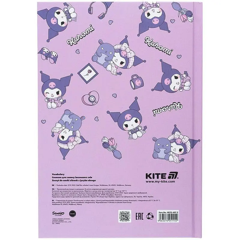 Зошит Словник з іноземної мови Kite A5 60 арк. Kuromi №HК25-407-2 - фото 2