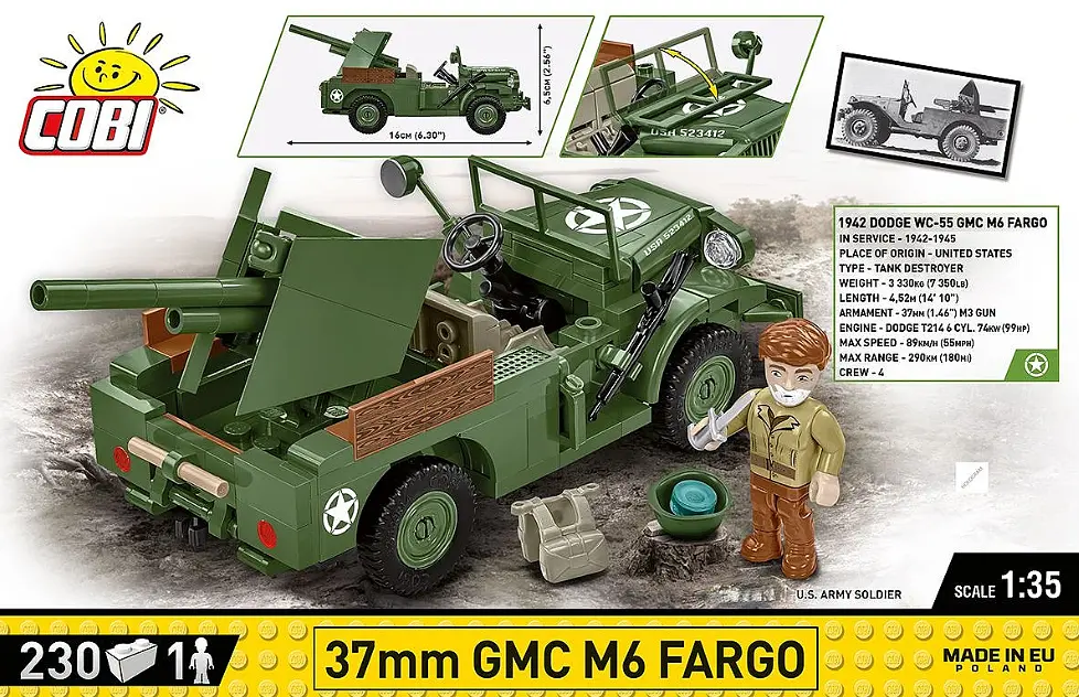 Конструктор детская машина 37 mm GMC M6 FARGO COBI 3116 - фото 5