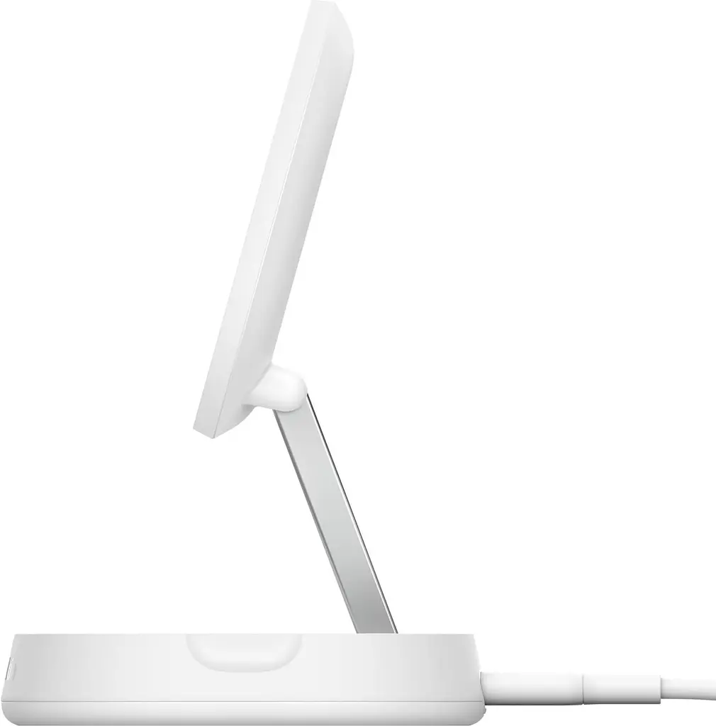 Зарядний пристрій BELKIN 15Вт Magnetic Stand Qi2, білий (WIA008VFWH) - фото 3
