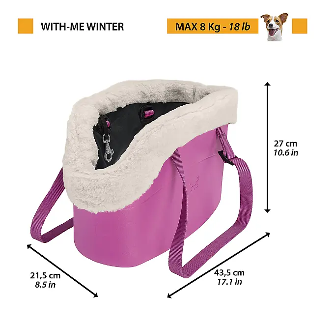 Сумка-переноска для собак і котів Ferplast With-Me Winter коричнева до 8 кг 43.5х21.5х27 см 79515021 - фото 2