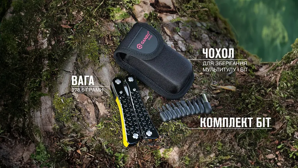 Мультитул Ganzo G106 Black Edition 22 функції - фото 18