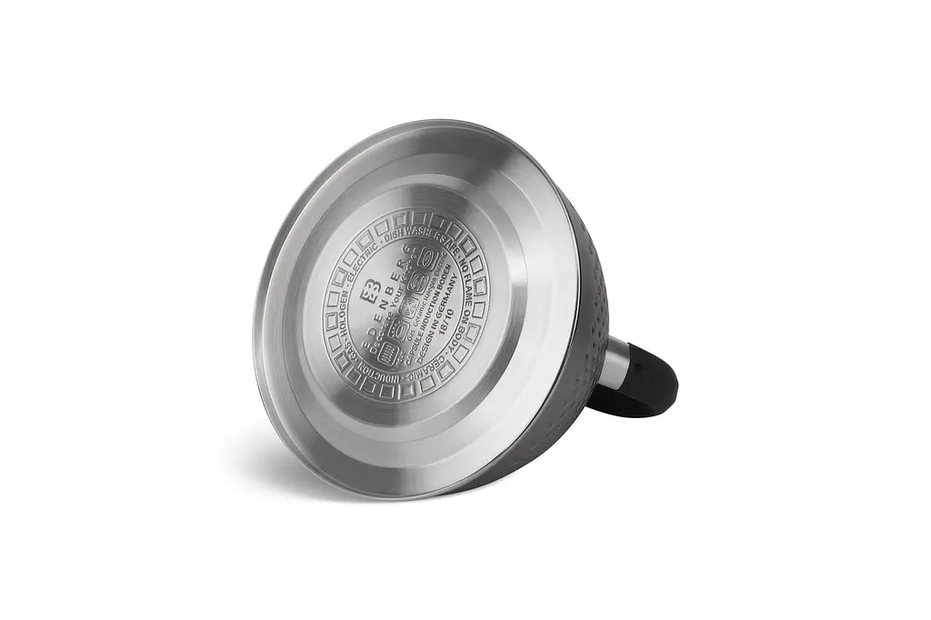 Чайник Edenberg з нержавіючої сталі зі свистком чорна ручка 3 л (EB-8830) - фото 4