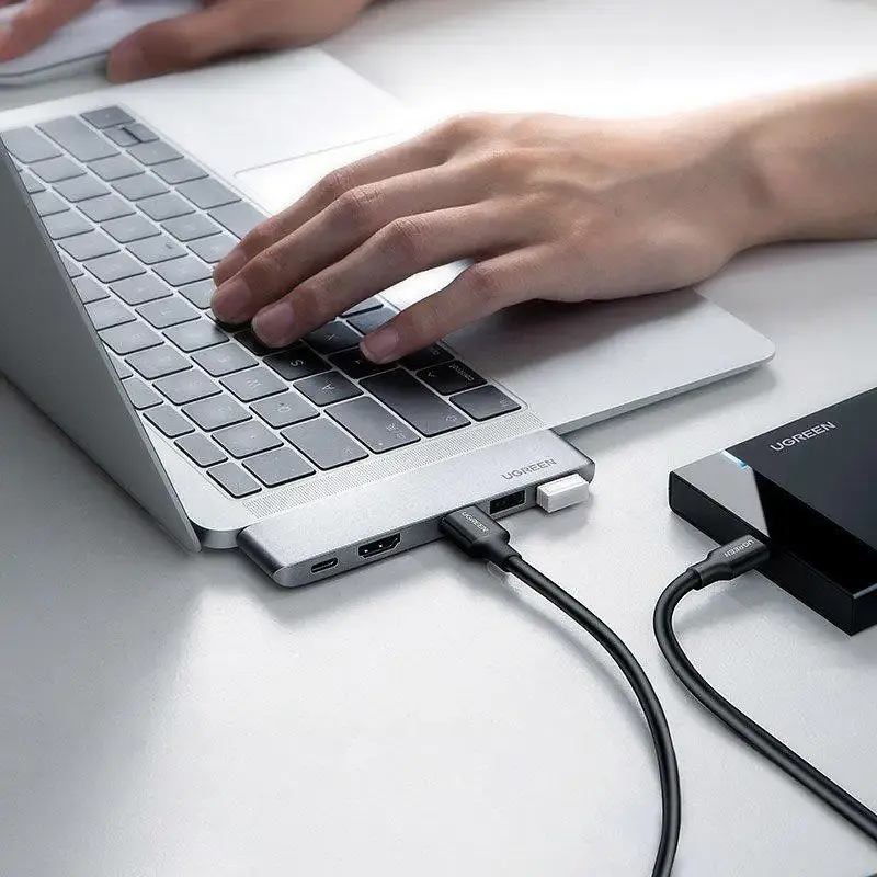 USB-Хаб UGREEN CM251 Dual USB-C To HDMI+3*USB 3.0 A+Type C Female Converter (UGR-60559) - фото 6