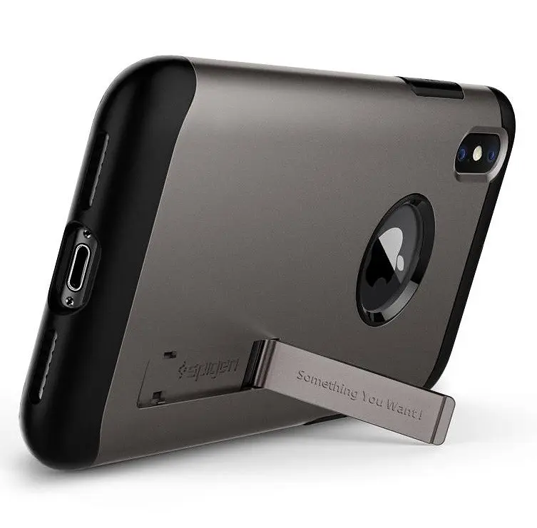 Чохол протиударний із підставкою Spigen Slim Armor 065CS24541 для iPhone XS Max (6.5") Gun Metal - фото 3