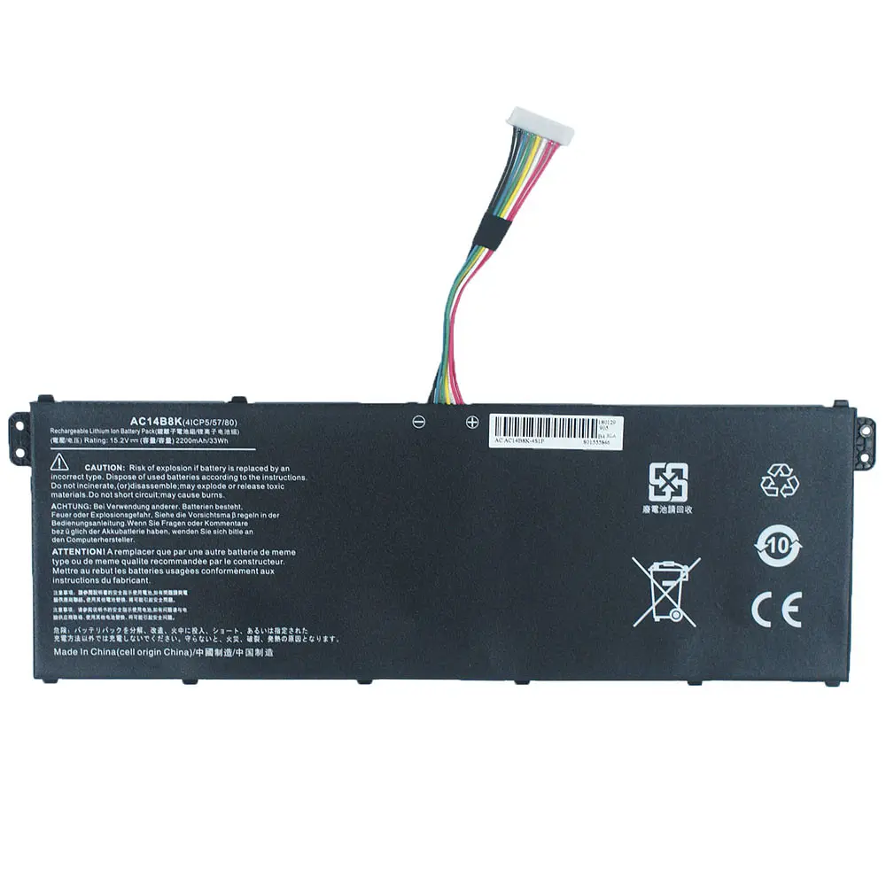 Батарея для ноутбука Acer AC14B8K (Aspire: E5-771 ES1-511 V3-371 series) 15.2V 2200mAh Чорний - фото 2