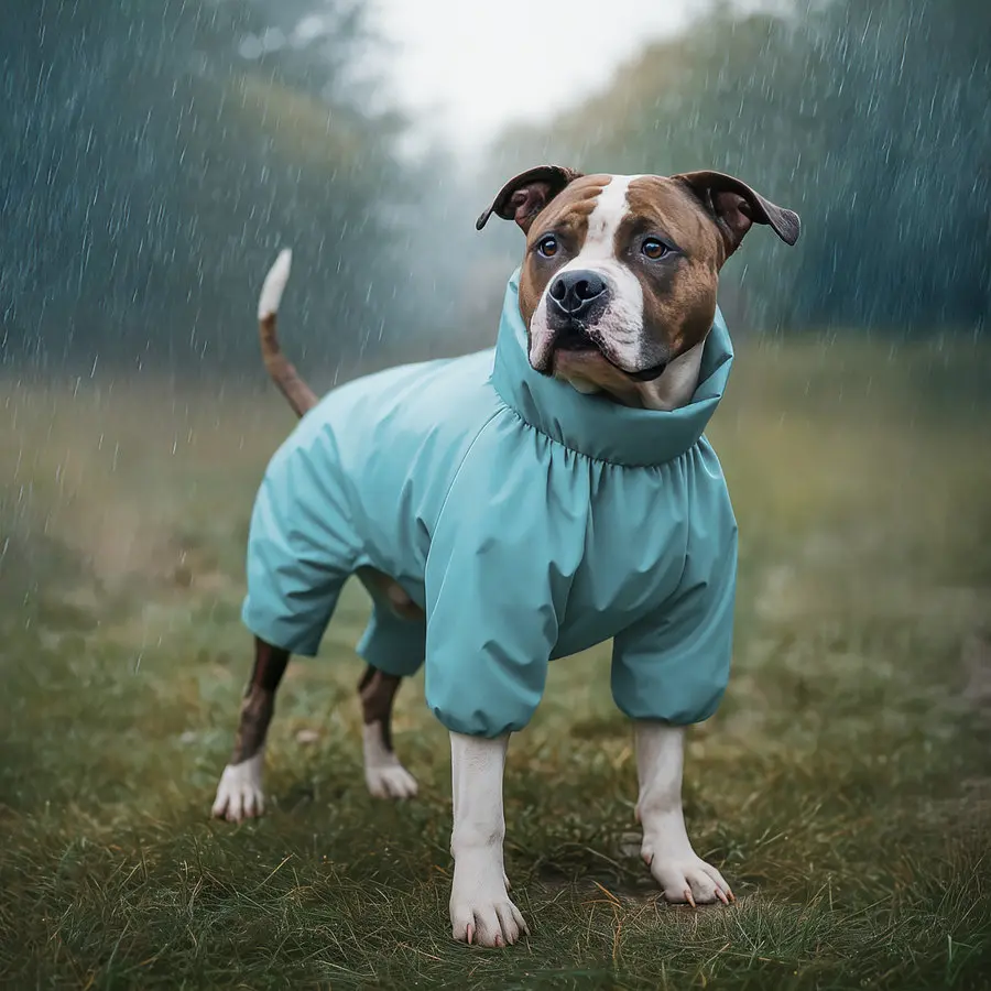 Дождевик для собак Collar Waudog Clothes, водонепроницаемый, S32, В 47-50 см, С 35-38 см, голубой - фото 4