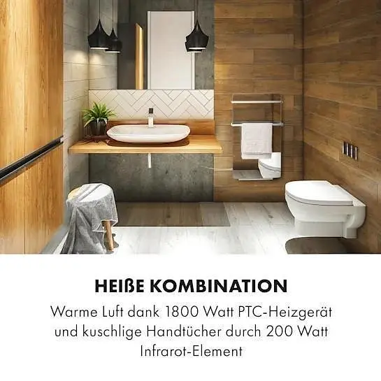 Инфракрасный обогреватель для ванной комнаты Klarstein Hot Spot Crystal Flow LED (10035036) - фото 2