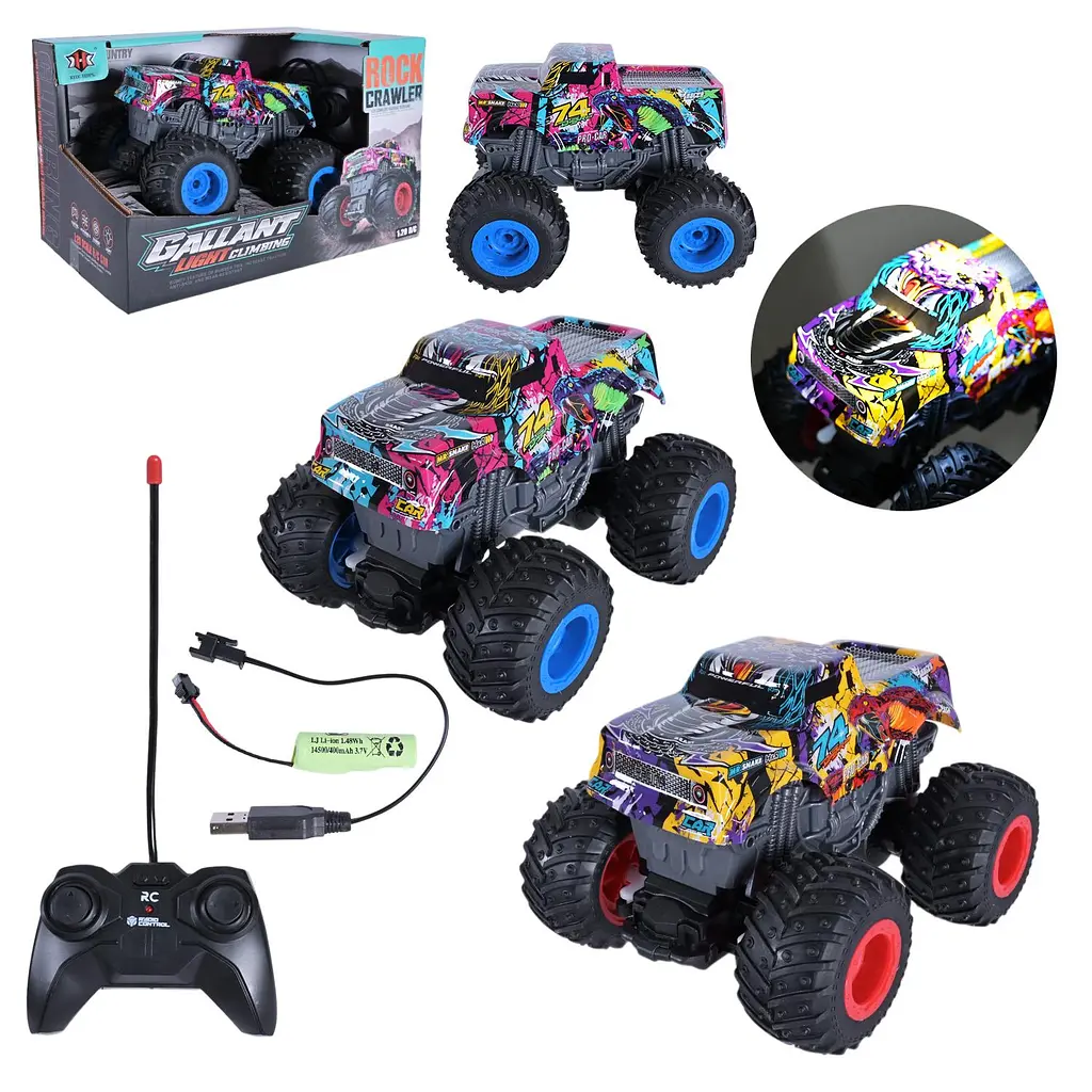 Радіокерований позашляховик Monster Truck Rock Crawler зі світловими ефектами (000-022) в асортименті