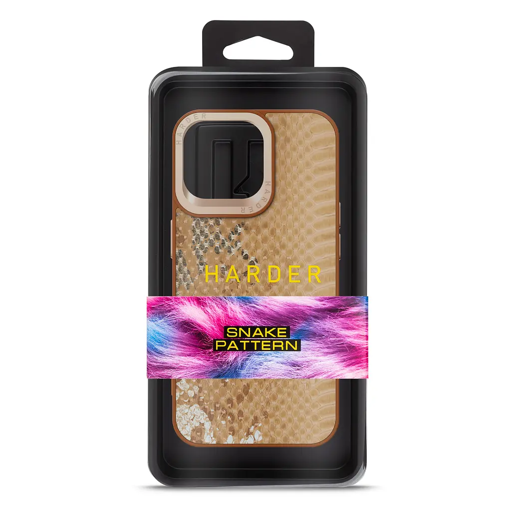 Кожаный чехол для Apple iPhone 14 Pro Max, Harder Snake Pattern, бежевый, термополіуретан ТПУ + экокожа с текстурой змеиной кожи, панель, защита корпуса, противоударный, микрофибра, рамка вокру камеры, защита всего корпуса, (ARM76812) - фото 3