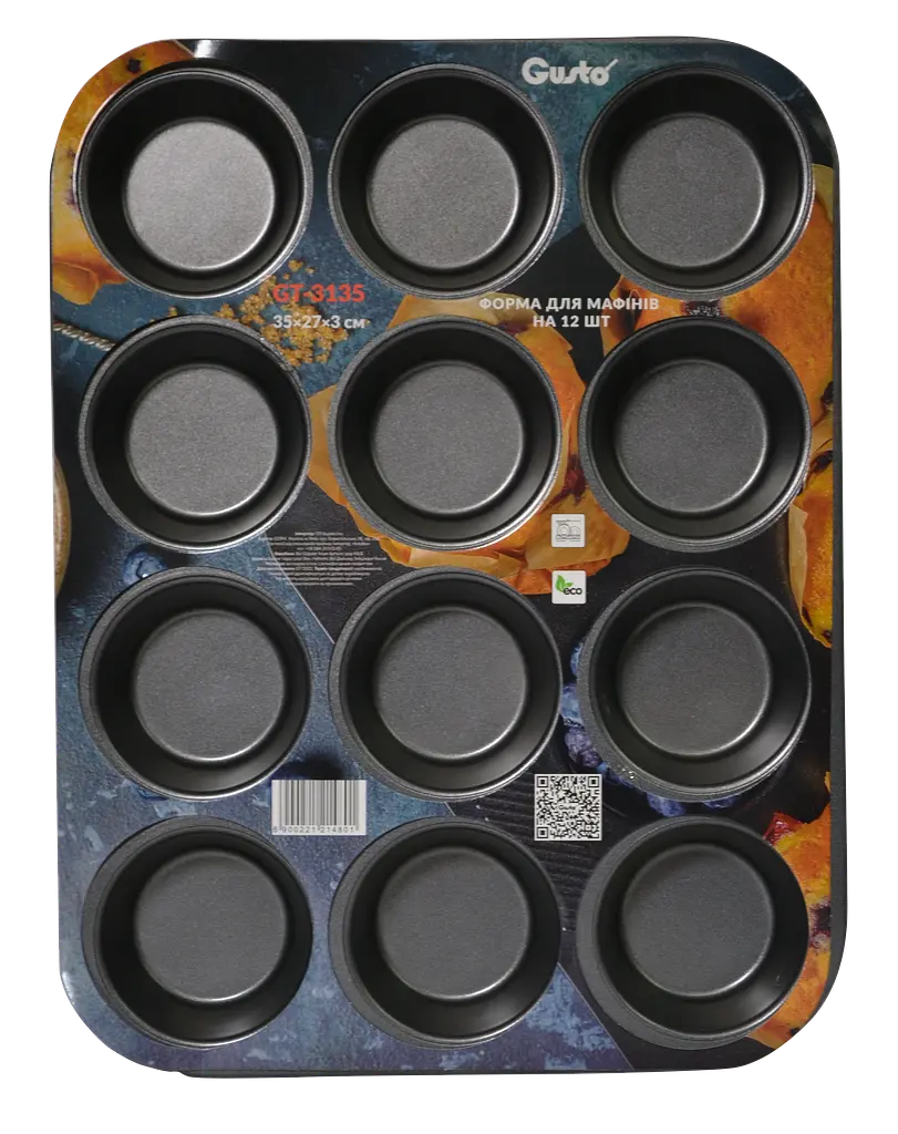 Форма для випічки мафінів GT-3135 Gusto 35x27x3 см
