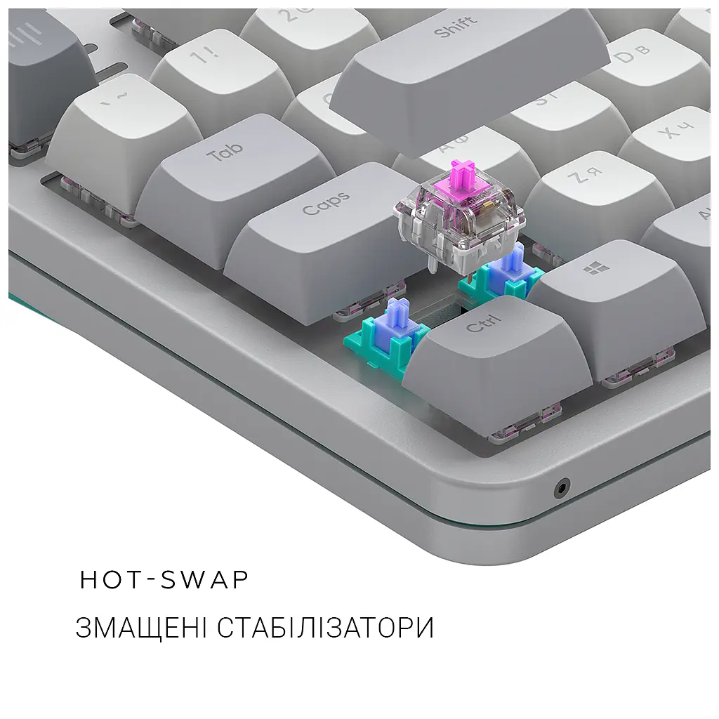 Клавіатура Dark Project ALU87 Daylight ABS RGB Mech G3MS Zircon White/Grey (DPKB_DAYLIGHT_87_ANSI_UA) - фото 8