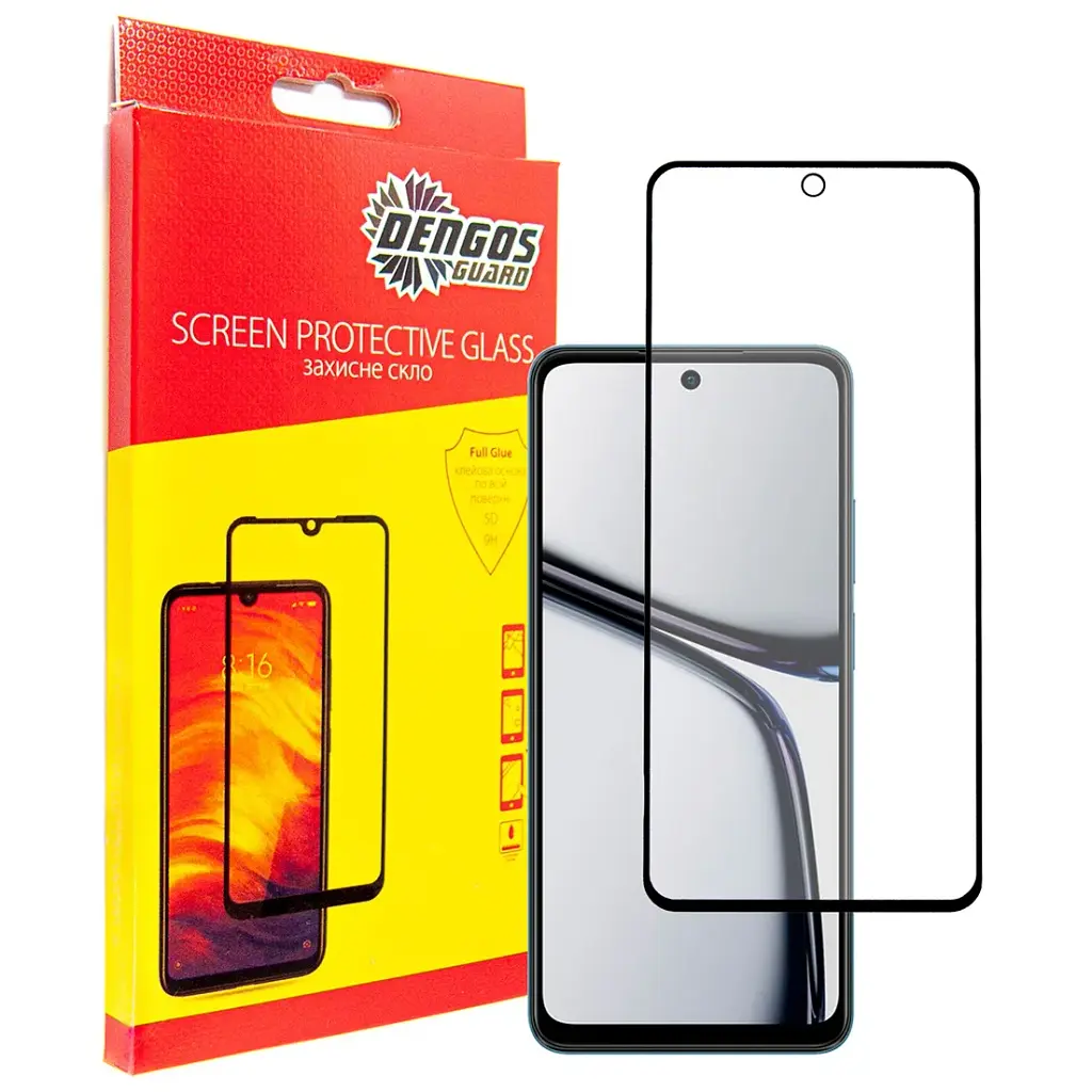 Скло захисне Dengos Full Glue Realme C65 (black) (TGFG-362) - фото 3