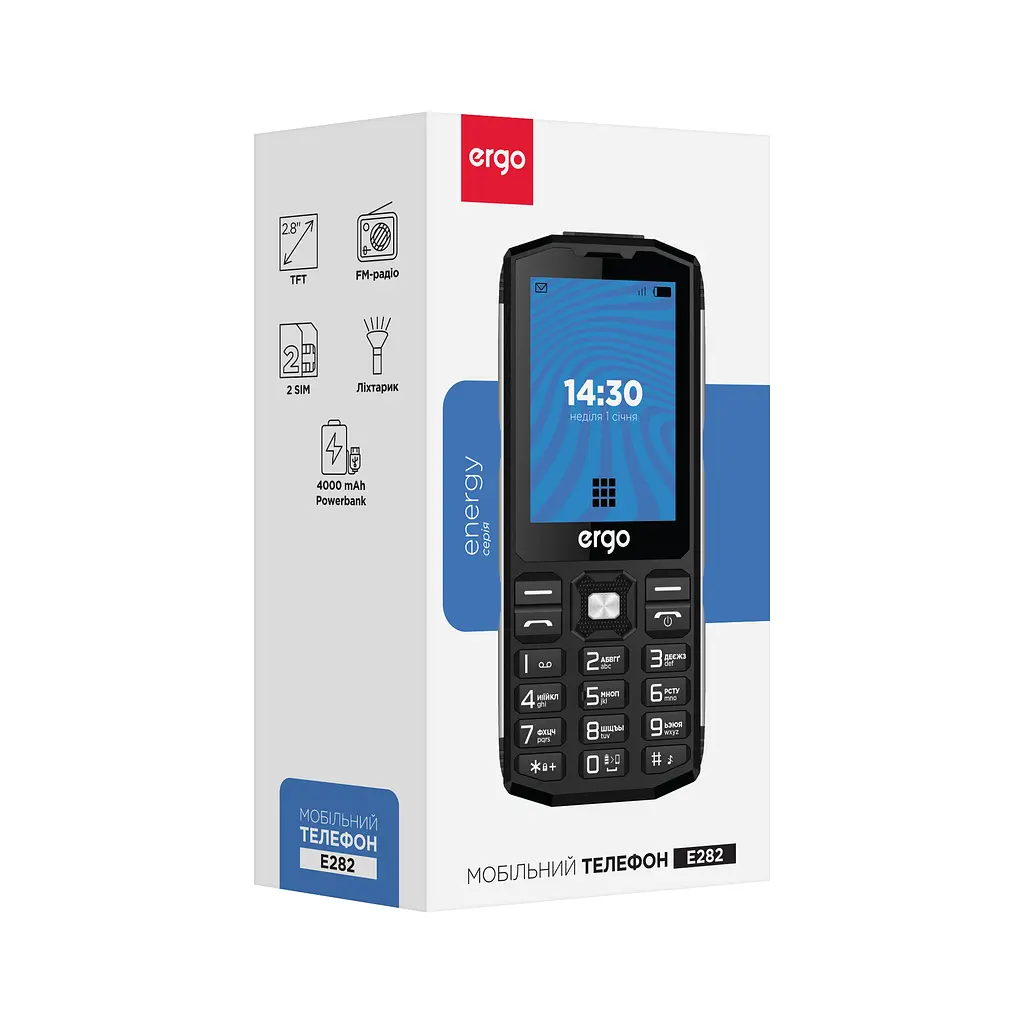 Мобільний телефон Ergo E282 Dual Sim Black 6906380 - фото 4