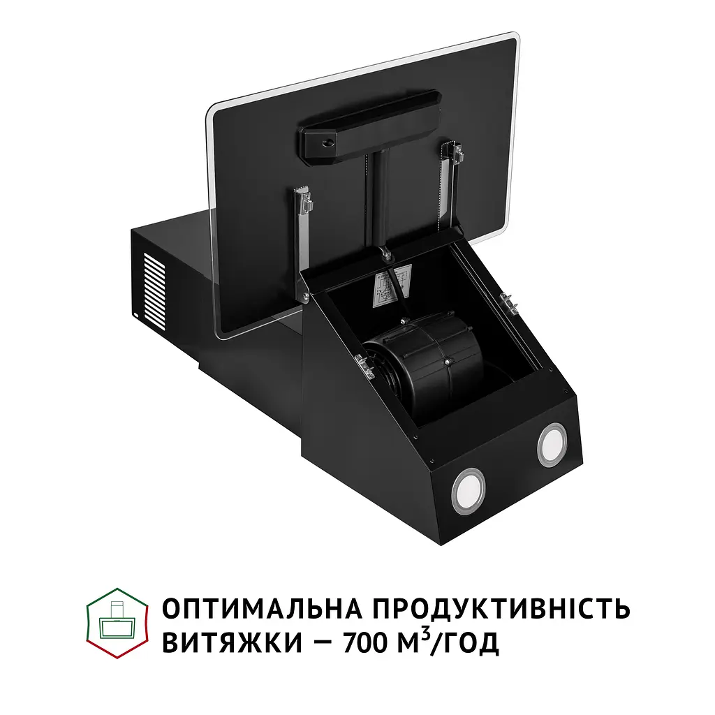 Витяжка декоративна похила PERFELLI VICCO 6HSR NERO - фото 6
