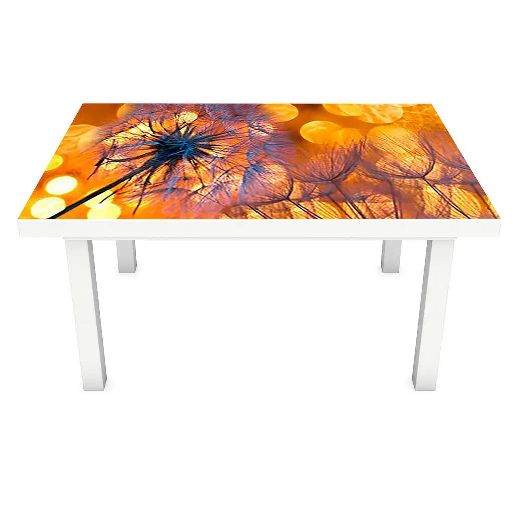 ПВХ наклейка на стіл Кульбаби на заході самоклейка блики світло Помаранчевий 65х120 см Happy Pocket Z181302 - фото 2
