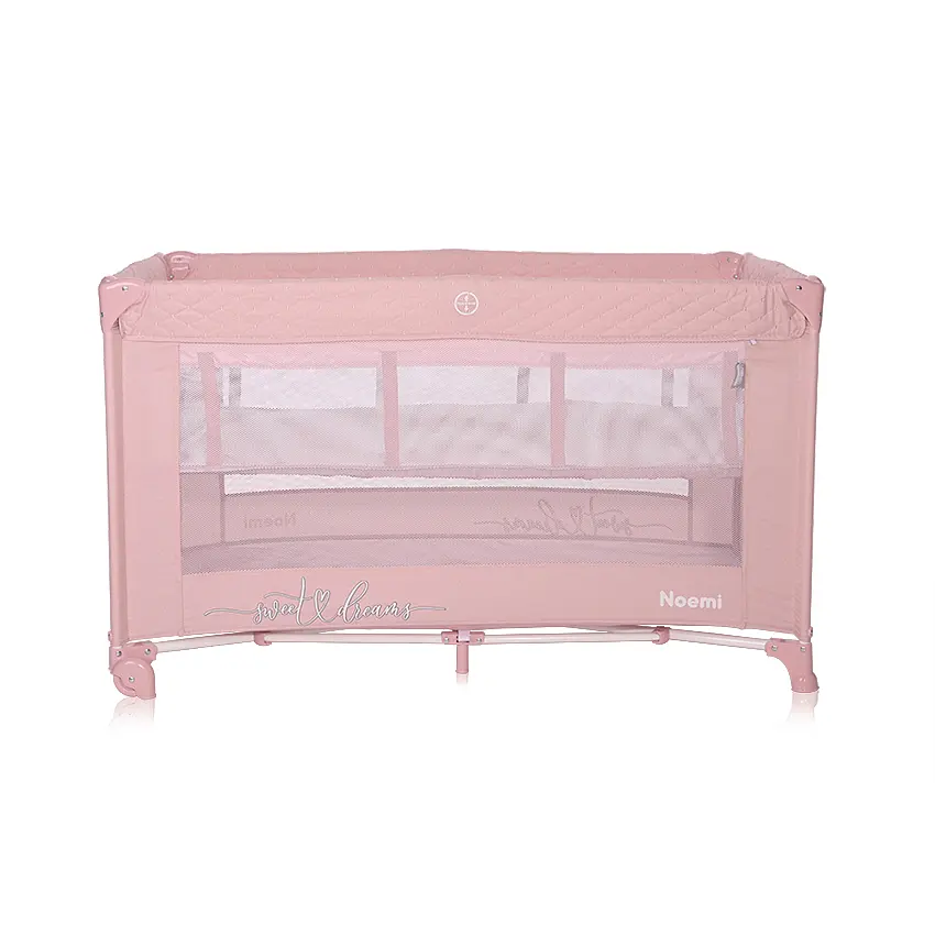 Двухуровневый манеж для детей от рождения Noemi 2 Layers Mellow Rose Star Lorelli Розовый - фото 2