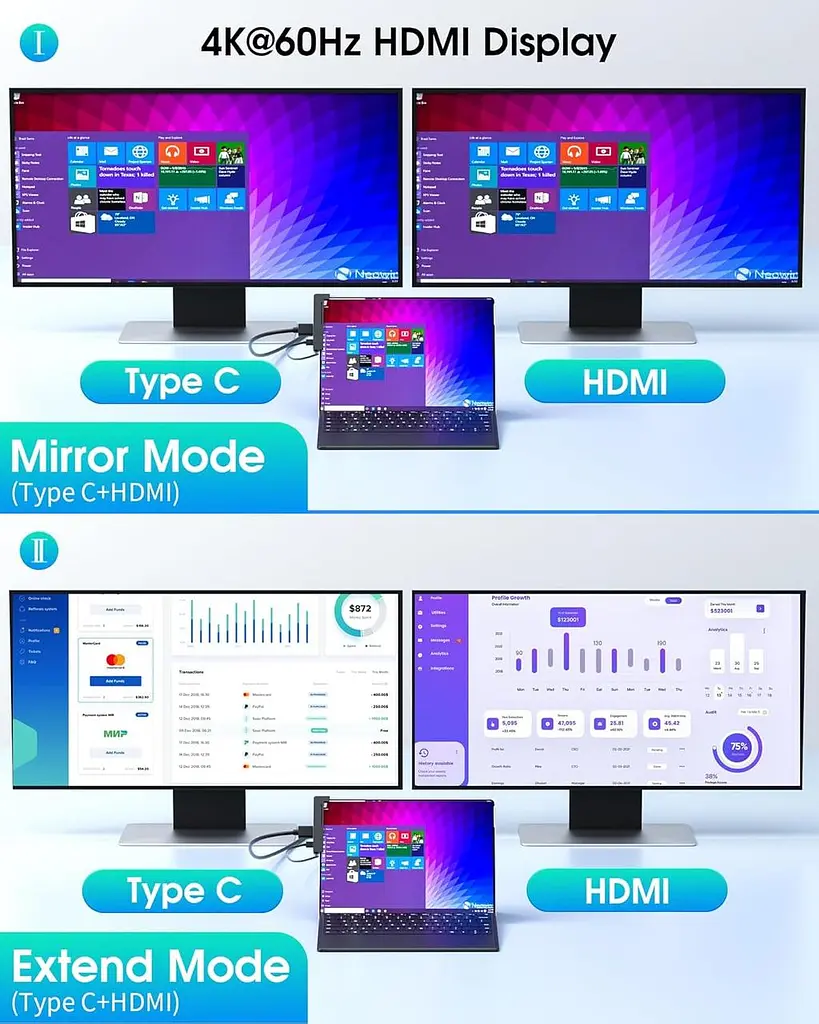 Хаб 6-в-1 для Surface Pro 9 з HDMI 4K, LAN, USB 3.0, PD 100W - фото 7