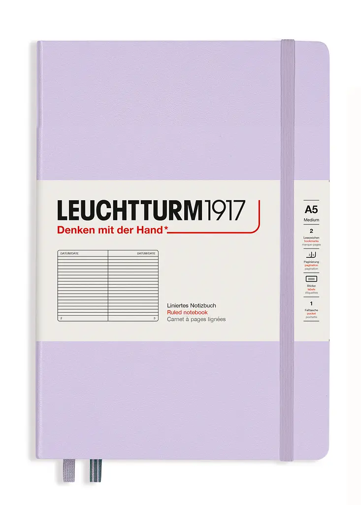 Блокнот Leuchtturm1917, Smooth Colours, Середній, Lilac, Лінія (365482) - фото 6