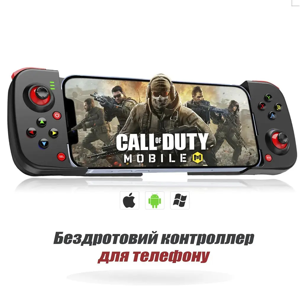 Bluetooth Джойстик для Телефону Геймпад для Смартфону Gamepad Бездротовий Ігровий Контролер для iOS андроїд, Чорний - фото 2