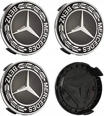 Ковпачки на литі диски Mercedes 75 / 70 мм Колосок Чорний 1 шт (А1714000025) - фото 2