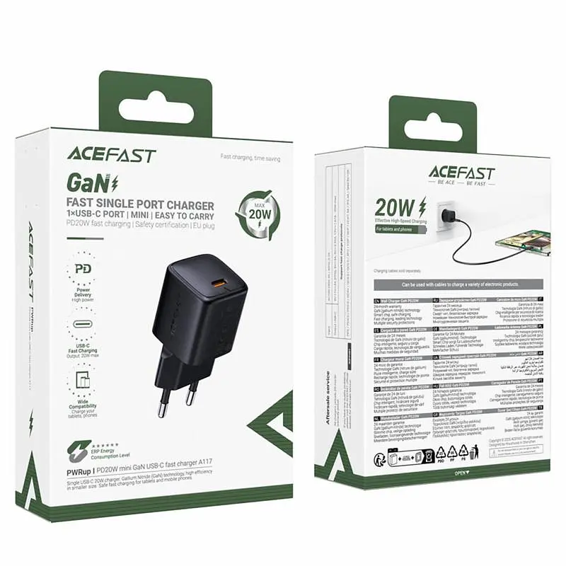 МЗП Acefast A117 mini PD20W GaN (1USB-C) Black - фото 6