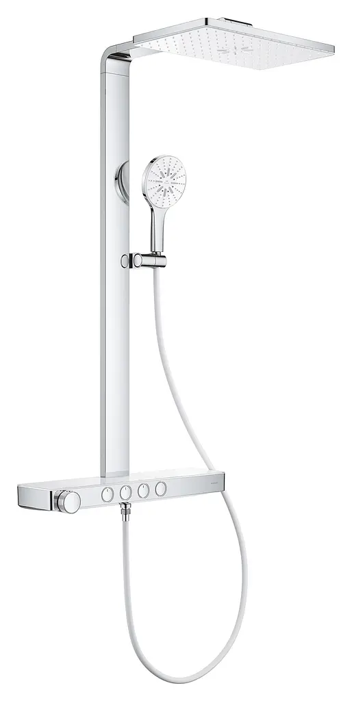 Душова система з термостатом для настінного монтажу Grohe Rainshower Aqua Pure 1009620000, Білий - фото 2
