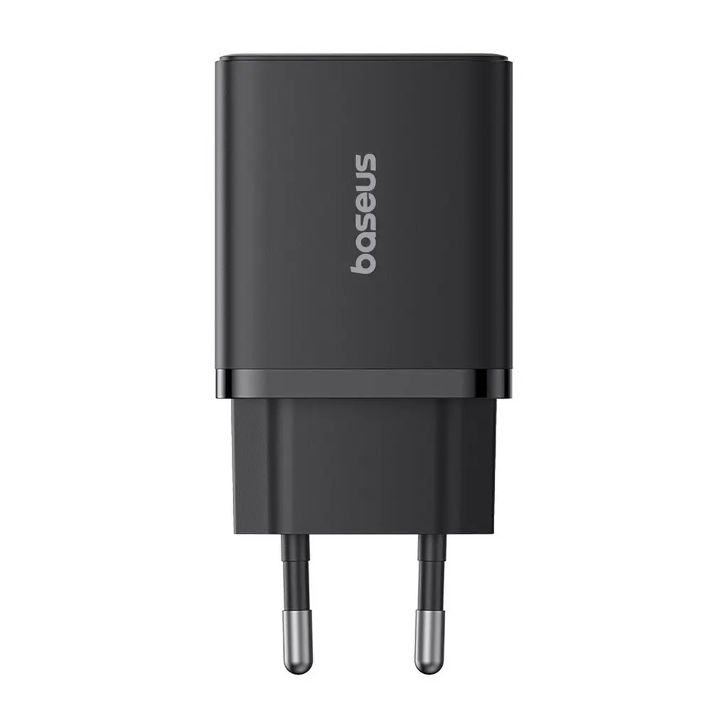 Блок питания зарядный адаптер Baseus Cube Fast Charger 2 порта C+U 30 W (P10111404113-00) черный - фото 3