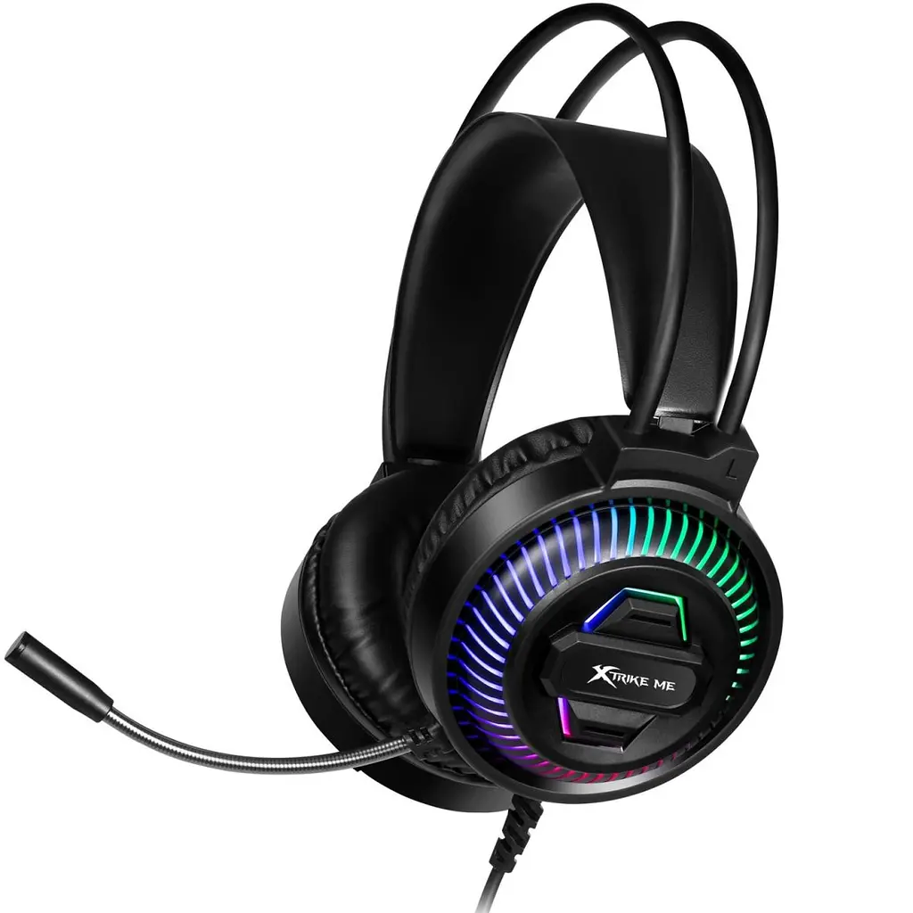 Ігрова гарнітура XTRIKE ME , USB, статичне RGB, кабель 2м, чорна (GH-510)