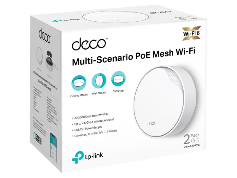 Бездротовий маршрутизатор (роутер) TP-LINK Deco X50 PoE 2-Pack - фото 12