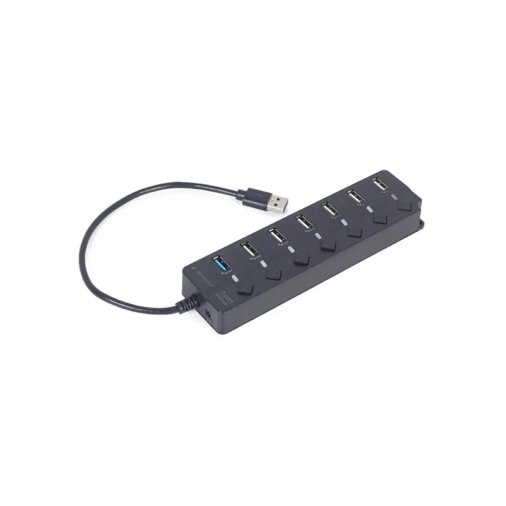 Концентратор Gembird 7 ports (1xUSB3.1+6xUSB2.0) switch black (UHB-U3P1U2P6P-01) - фото 2