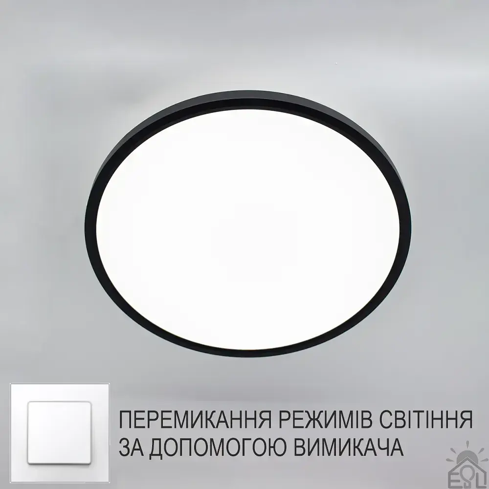 Накладний світлодіодний світильник OKO 54W R-ON/OFF 400×25-BLACK-220-IP20 ESLLSE - фото 2