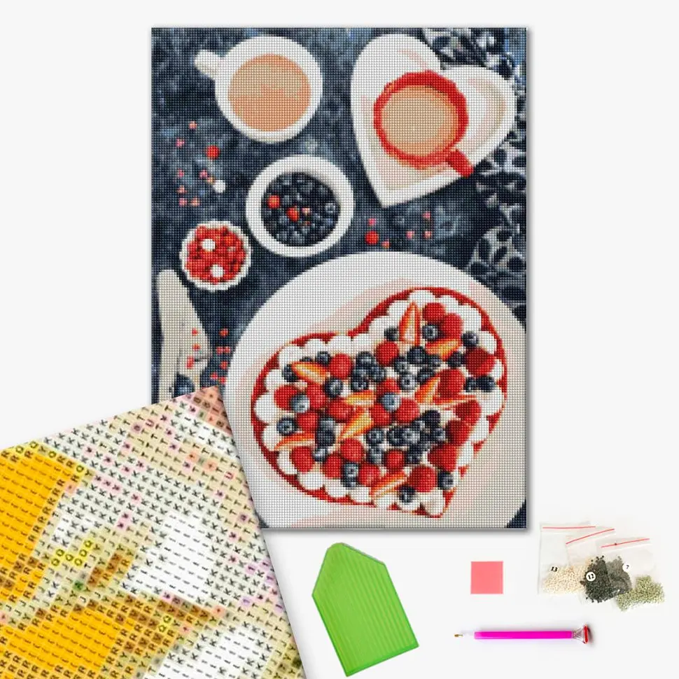 Алмазна мозаїка "Ягідний десерт" Brushme DBS1103, 40х50 см - фото 2
