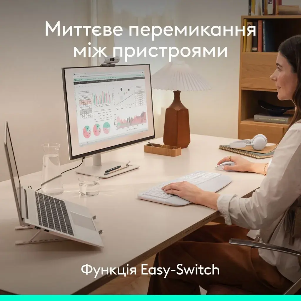 Комплект Logitech Signature Comfort Plus MK880 Wireless/USB-C for Business UA Off-White (920-014033) - фото 7
