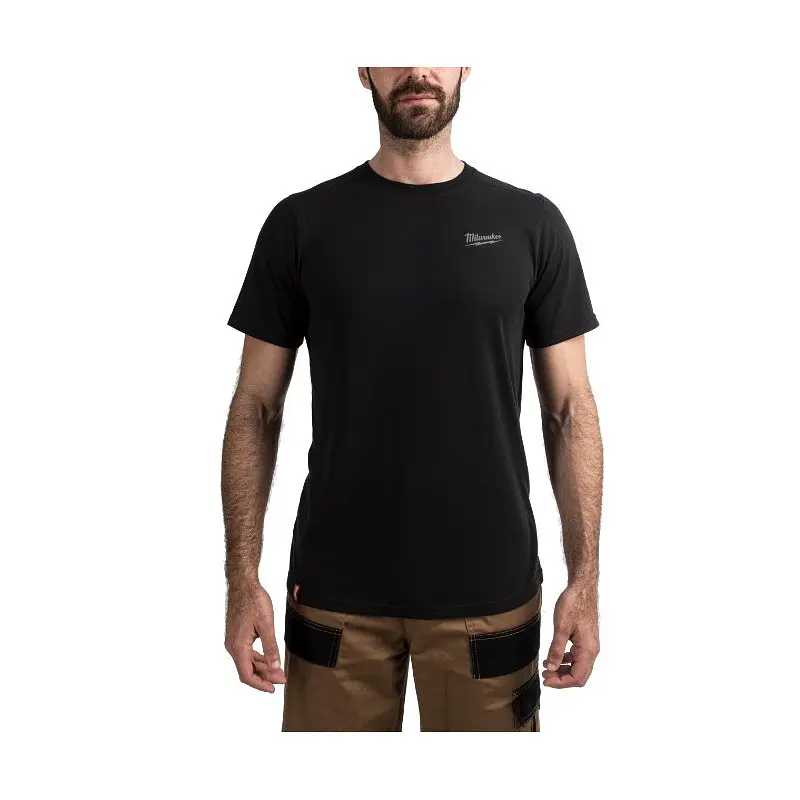 Футболка MILWAUKEE HTSSBL-XXL, легка з коротким рукавом, чорна, (розмір XXL)