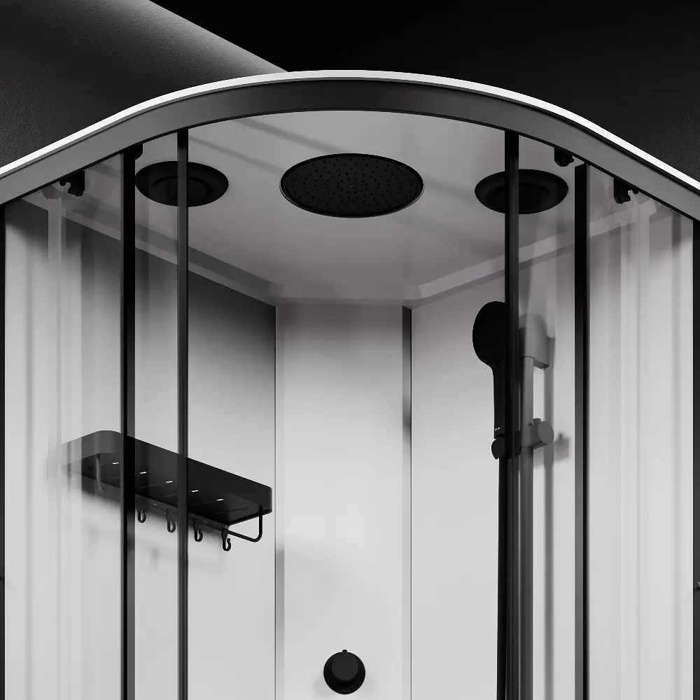 Душовий бокс AM.PM X-Joy 90x90 1/4 кола прозоре скло black matt W94C-401-090BT - фото 4