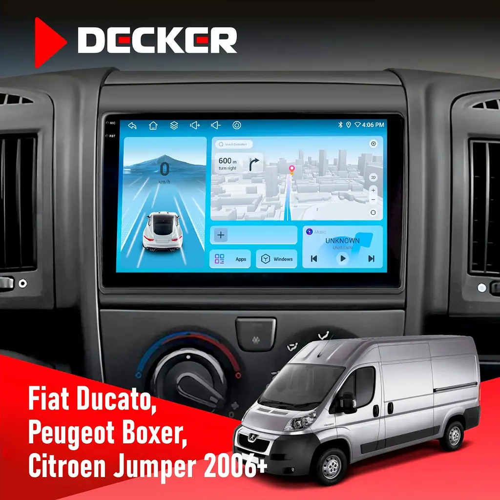Штатна магнітола Peugeot Boxer 2006+ Decker D9-010 6x128, DSP, 4G, 2K Decker (НФ-00004771)