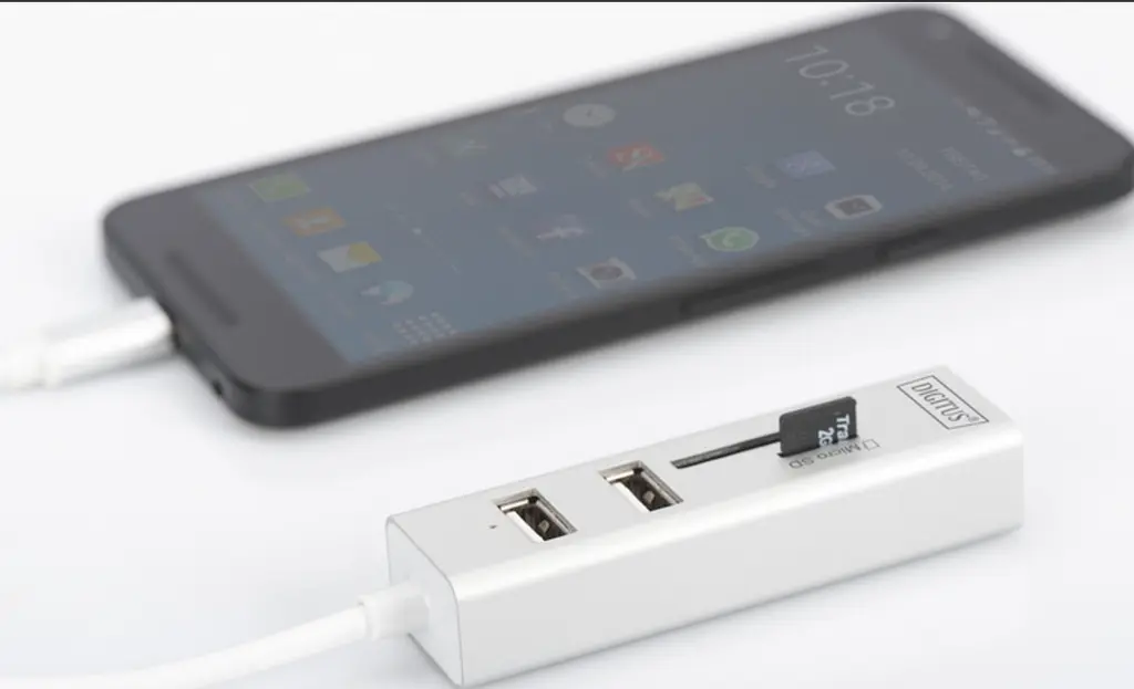 Digitus Сетевой концентратор OTG USB 2.0 типа С - фото 4