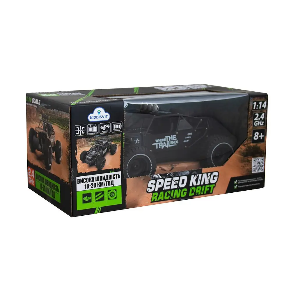 Автомобіль OFF-ROAD CRAWLER з р/к - RACE (матовий чорний, метал. корпус, акум.6V, 1:14) Sulong Toys SL-309RHMBl - фото 3
