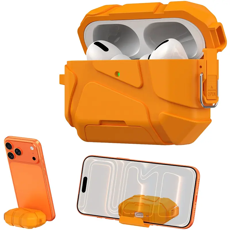 Ударостійкий футляр Titan Armor для навушників Airpods Pro 2 / Pro Orange - фото 2
