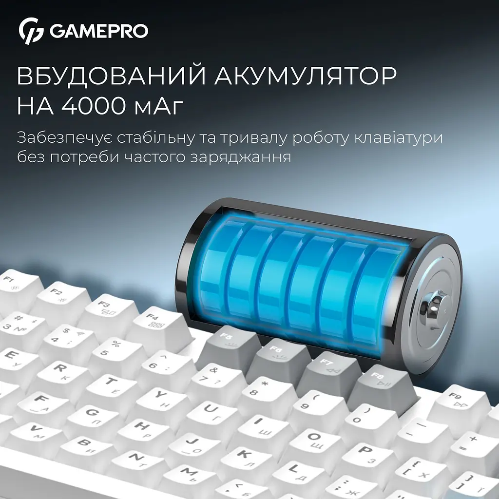 Клавіатура GamePro Asgard Ragnar Keychron Super Red Switch Wireless/Bluetooth/USB White бездротова (MK285WH) - фото 10
