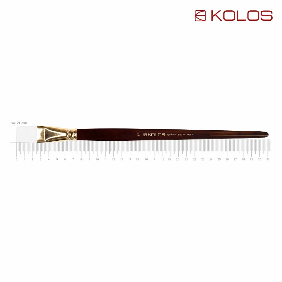 Пензель синтетика плоска Snow 1098F №24 довга ручка KOLOS (4823064901788)