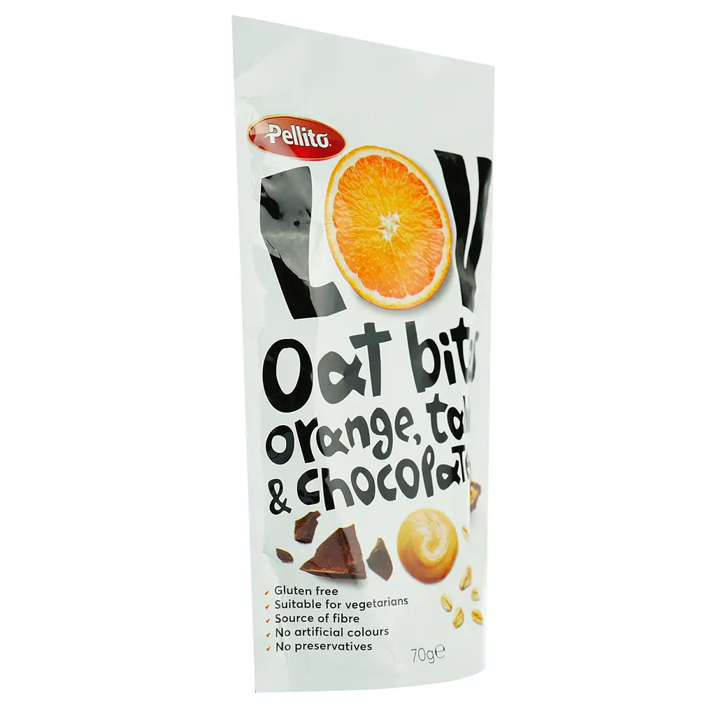 Вівсяні снеки Pellito з апельсином, тахіні та шоколадом 70 г - фото 2