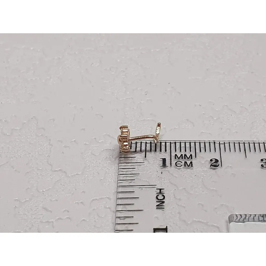 Золотая серьга-пирсинг в нос Dear с фианитами. 1040.8 - фото 5