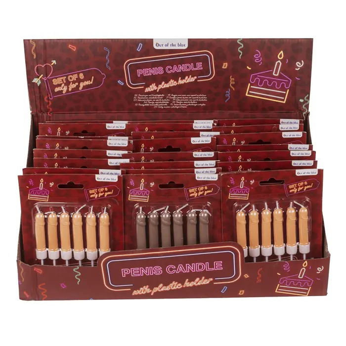 Свічки у вигляді пеніса Penis Candles Flesh, 6 шт. - фото 4
