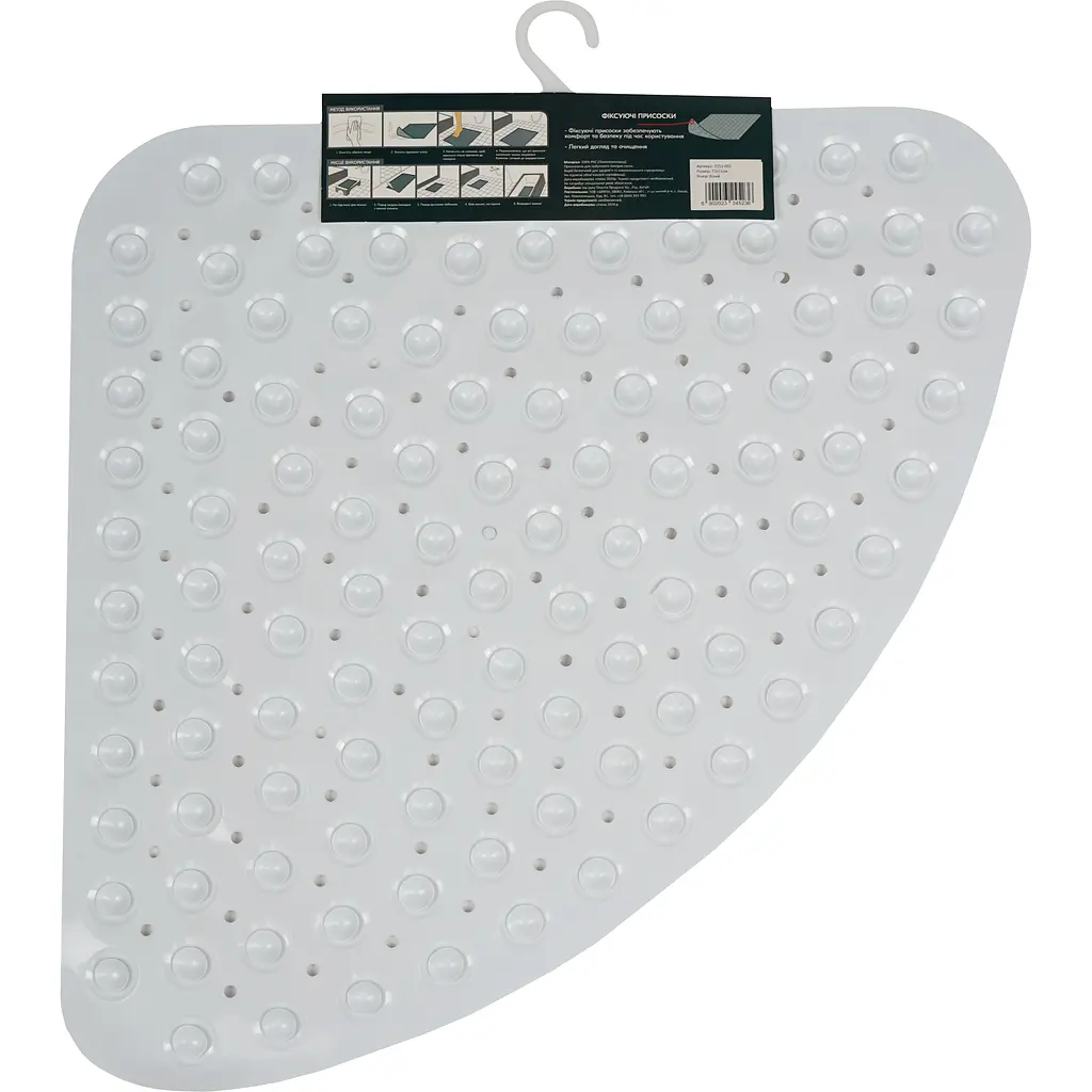 Килимок для душу трикутний Eco Fabric Сфери 72х51 см білий (7251-002) - фото 4