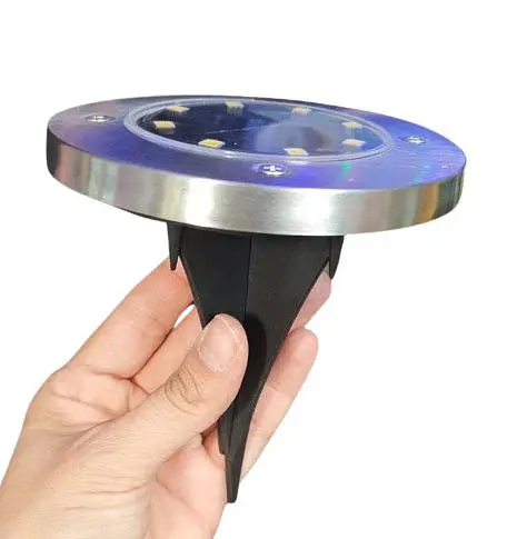 Солнечные уличные светильники Solar Disk Lights 4шт. подсветка газона на солнечной батарее садовые фонари - фото 4