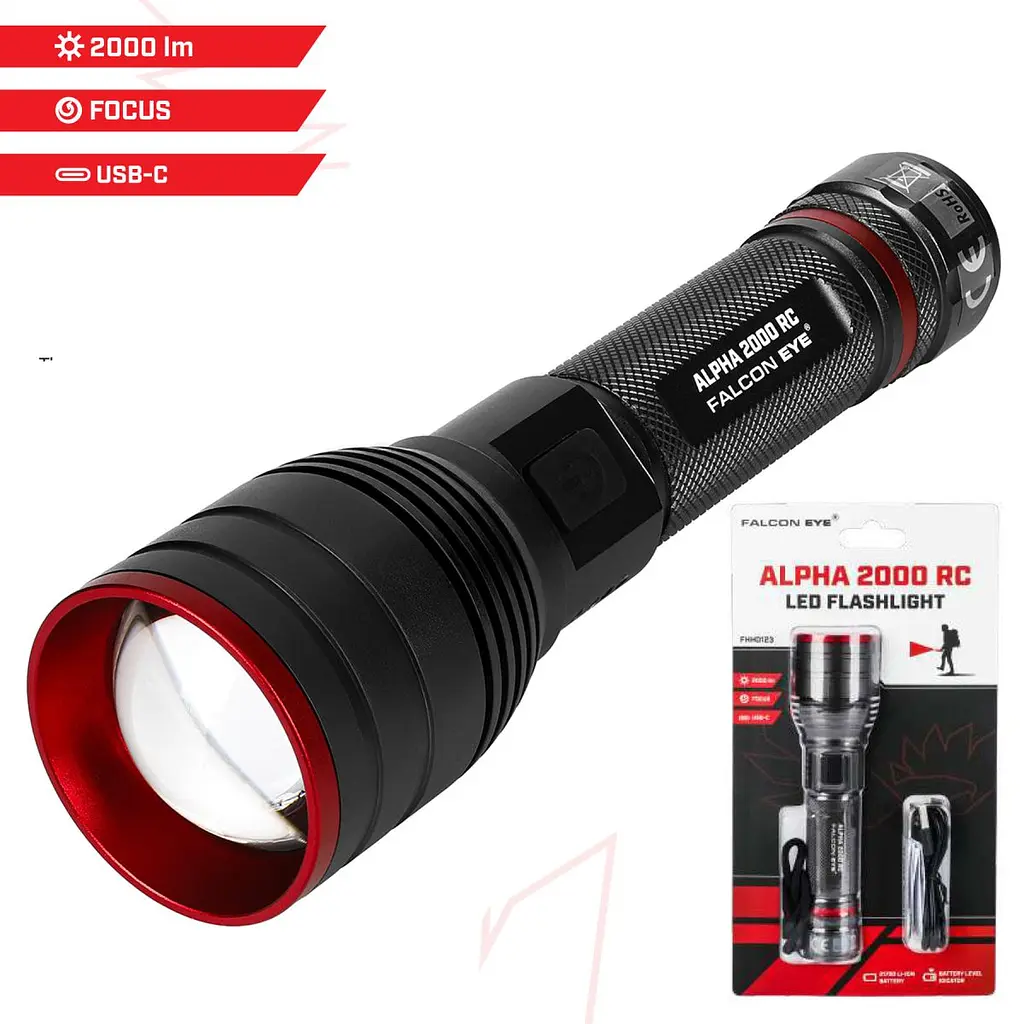 Ліхтар Falcon Eye Alpha 2000 RC (2000 Lm) Focus Rechargeable Type-C (FHH0123) - фото 2